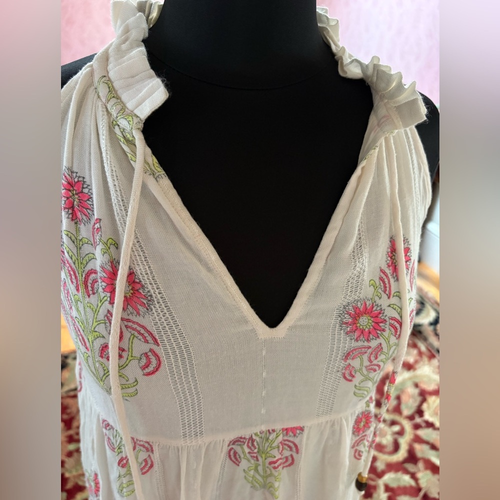 Oliphant Cream Dress with Pink Floral Details - Picture 10 of 13